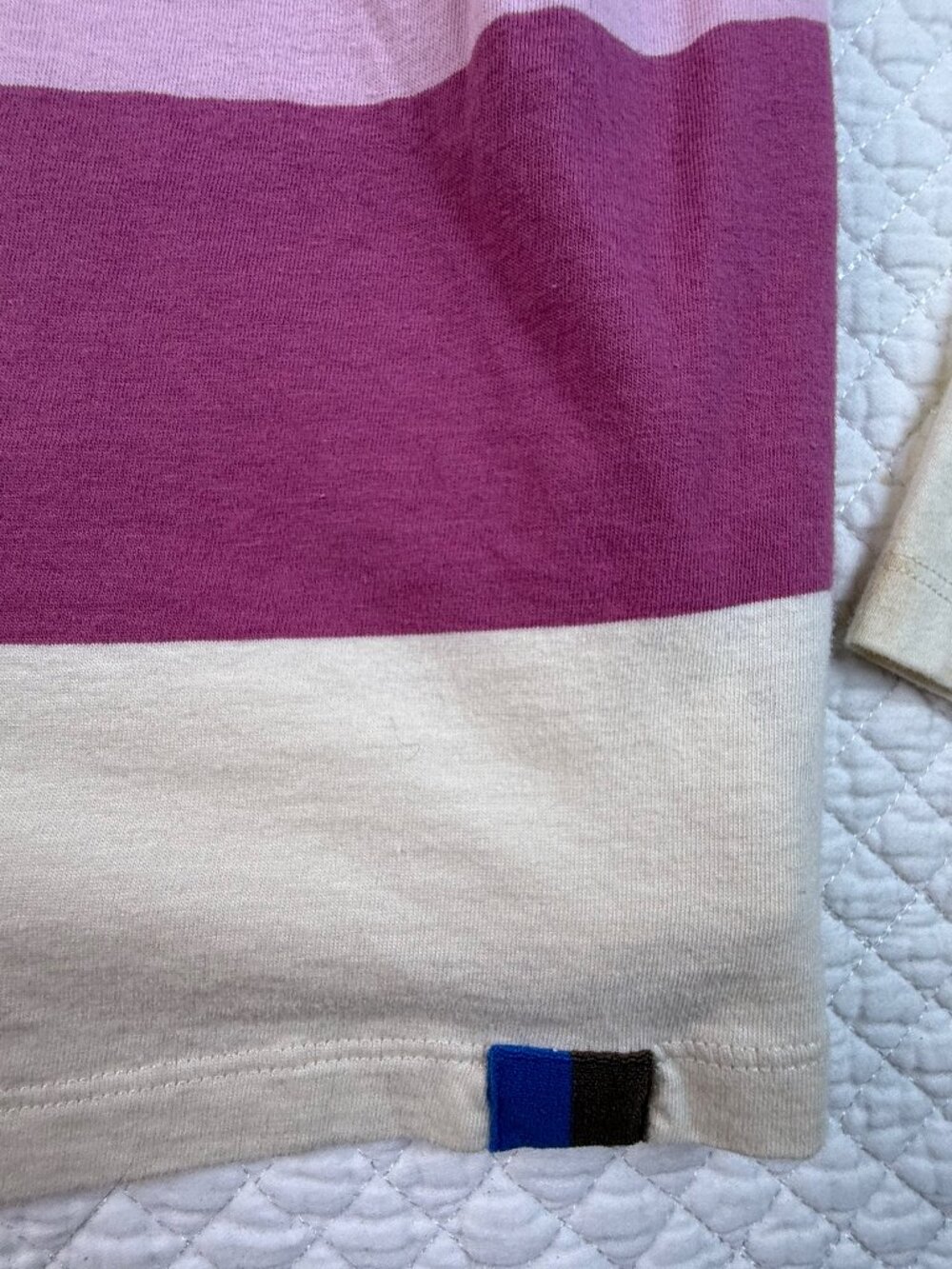 KULE The Patch Cotton Rugby Shirt Stripes Pink Multi Size M - Picture 9 of 16